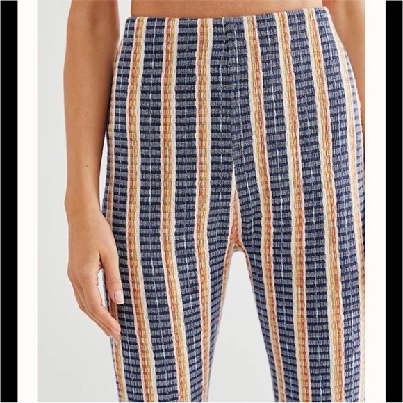 Free People Fine Line Stripped knit flares Pants sz xs - Picture 7 of 13